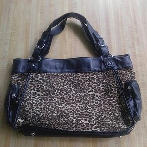 Nine West Leopard Leather Satchel